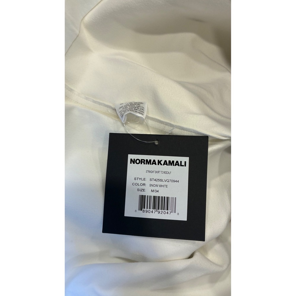 NORMA KAMALI Straight Midcalf Skirt In White Size Medium - Picture 7 of 7
